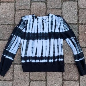 Black and White Vertical Tie-Dye Sweatshirt